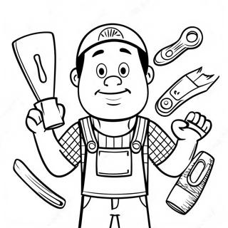 Handyman Hal With Tools Coloring Page 43494-34729