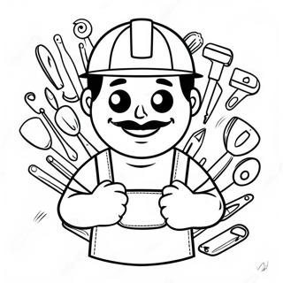 Handyman Hal With Tools Coloring Page 43494-34732