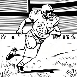 Nick Chubb Running With Football Coloring Page 43514-34748