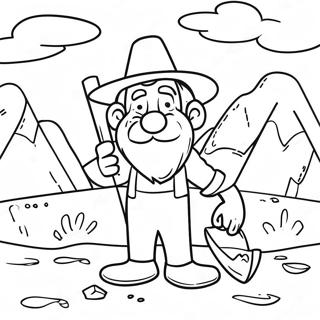 Gold Rush Miner With Pickaxe Coloring Page 43553-34775