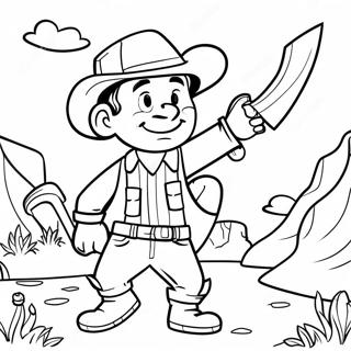 Gold Rush Miner With Pickaxe Coloring Page 43553-34776