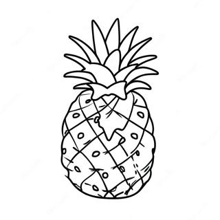 Pineapple Fruit Coloring Page 4356-3593