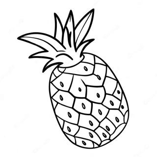 Pineapple Fruit Coloring Page 4356-3594