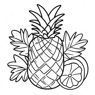 Pineapple Fruit Coloring Page 4356-3595