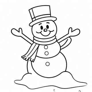 Frosty The Snowman With Colorful Scarf Coloring Page 43574-34799