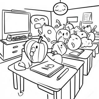 Back To School 2nd Grade Classroom Coloring Page 43583-34795