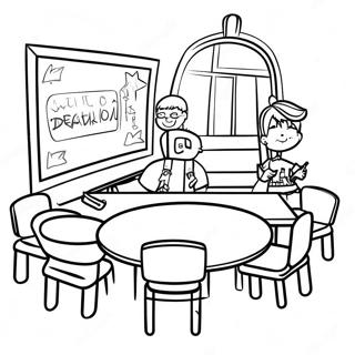 Back To School 2nd Grade Classroom Coloring Page 43583-34796