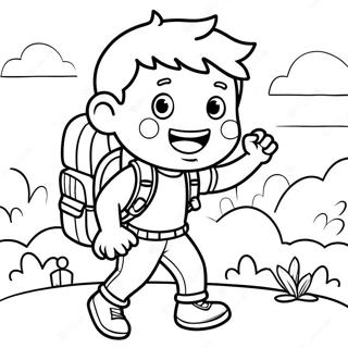 Excited First Grader With Backpack Coloring Page 43594-34811