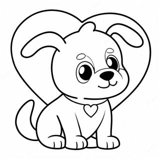 Dog Valentine Coloring Pages