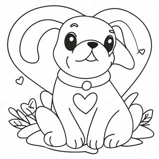 Dog Valentine Coloring Page 43623-34827