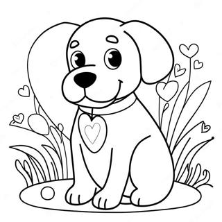 Dog Valentine Coloring Page 43623-34828