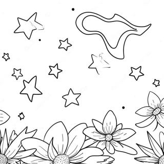 Twinkling Stars Night Sky Coloring Page 43634-34844