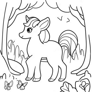 Magical Creatures In Enchanted Forest Coloring Page 43644-34852