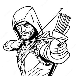 Green Arrow In Action Coloring Page 43684-34881