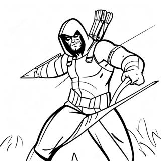 Green Arrow In Action Coloring Page 43684-34882