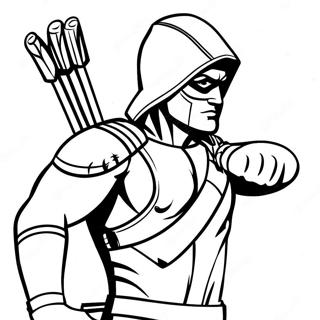 Green Arrow In Action Coloring Page 43684-34883