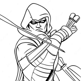 Green Arrow In Action Coloring Page 43684-34884