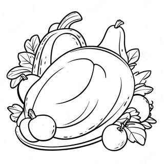 Thanksgiving Cornucopia Filled With Fruits Coloring Page 43693-34886