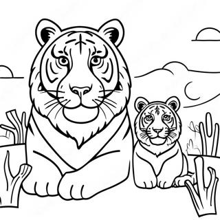 Majestic Endangered Tigers Coloring Page 43704-34899