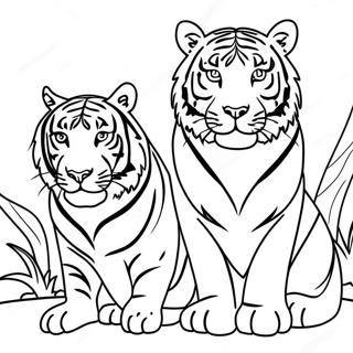 Majestic Endangered Tigers Coloring Page 43704-34900