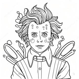 Whimsical Edward Scissorhands Coloring Page 43714-34904