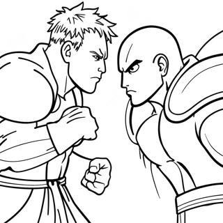 Saitama Vs Garou Epic Battle Coloring Page 43723-34911