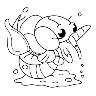 Cute Cartoon Shrimp Coloring Page 43754-34934