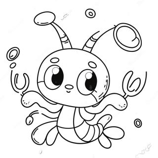 Cute Cartoon Shrimp Coloring Page 43754-34936