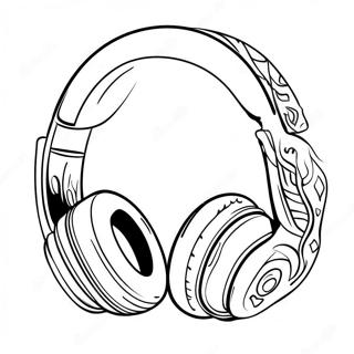 Cool Headphones With Music Notes Coloring Page 43764-34947