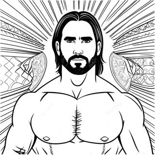 Seth Rollins Wwe Coloring Page 43773-34952