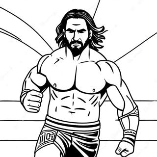 Seth Rollins High Flying Action Coloring Page 43774-34954