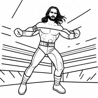 Seth Rollins High Flying Action Coloring Page 43774-34956