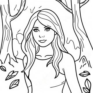 Roxanne Wolf In A Spooky Forest Coloring Page 43794-34973