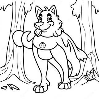 Roxanne Wolf In A Spooky Forest Coloring Page 43794-34974