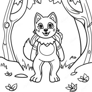 Roxanne Wolf In A Spooky Forest Coloring Page 43794-34975