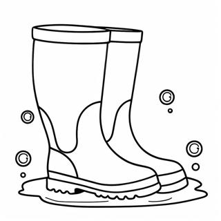 Rain Boots In Colorful Puddles Coloring Page 43833-34994