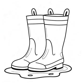 Rain Boots In Colorful Puddles Coloring Page 43833-34995