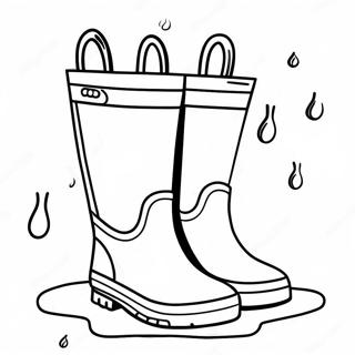 Rain Boots In Colorful Puddles Coloring Page 43833-34996