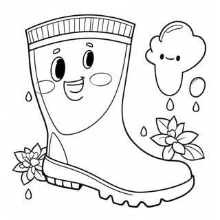 Cute Cartoon Rain Boots Coloring Page 43834-34997