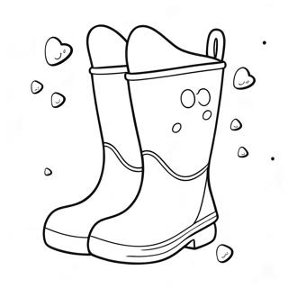 Cute Cartoon Rain Boots Coloring Page 43834-35000