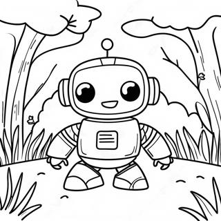 Friendly Wild Robot In Nature Coloring Page 43904-35053