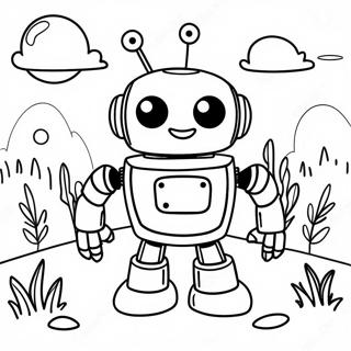 Friendly Wild Robot In Nature Coloring Page 43904-35054