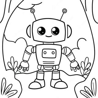 Friendly Wild Robot In Nature Coloring Page 43904-35056