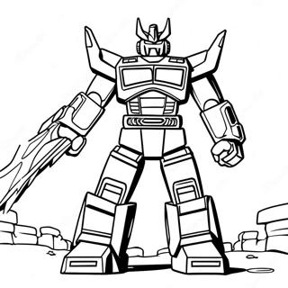 Powerful Megazord In Battle Coloring Page 43954-35093