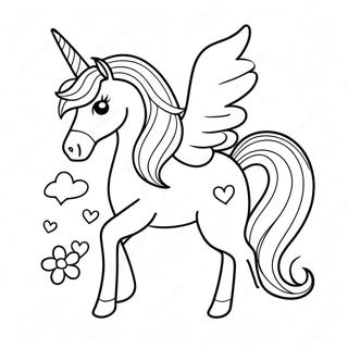 Valentines Unicorn Coloring Page 43983-35111