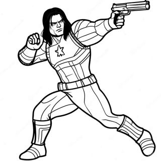 Winter Soldier Action Pose Coloring Page 44003-35126