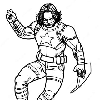 Winter Soldier Action Pose Coloring Page 44003-35127