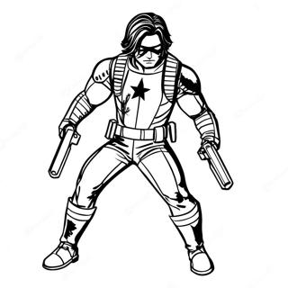 Winter Soldier Action Pose Coloring Page 44003-35128