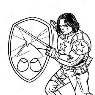 Winter Soldier With Shield Coloring Page 44004-35129