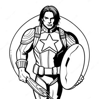 Winter Soldier With Shield Coloring Page 44004-35131